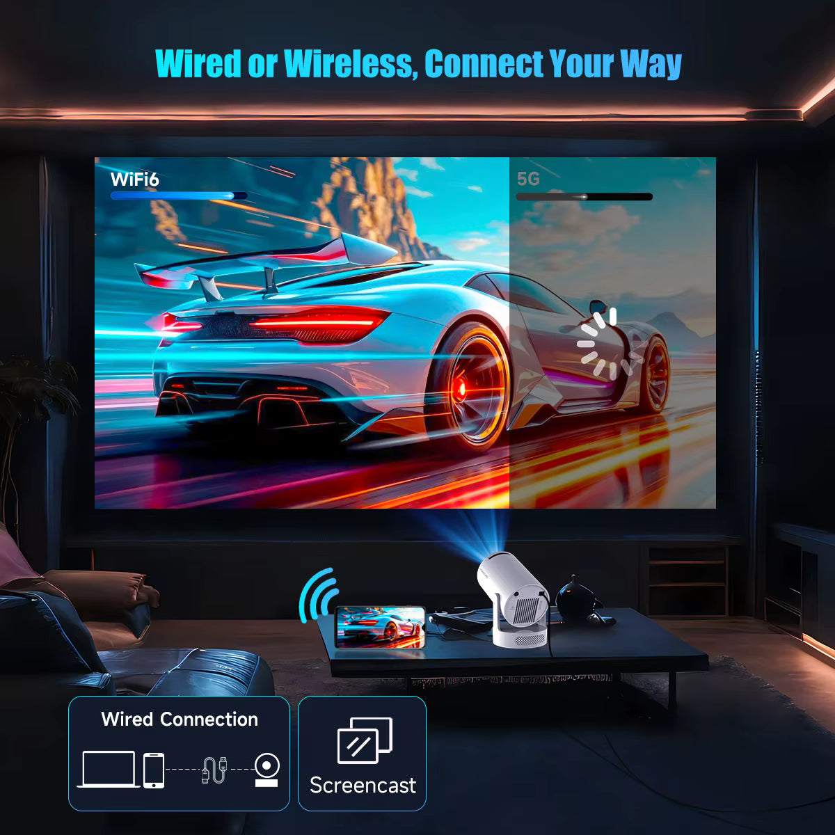MAGCUBIC HY300 Pro+ Smart Mini Projector